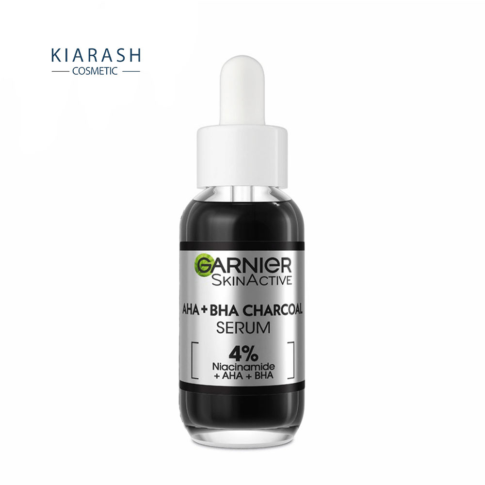 سرم لایه بردار زغال گارنیر Garnier 4% AHABHA (Salicylic Acid) & Niacinamide Charcoal Serum 30ml